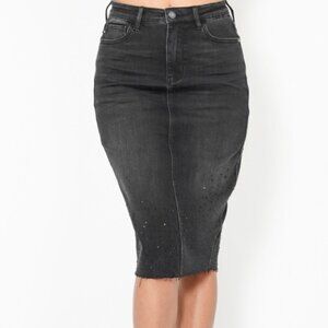 Judy Blue Black Midi Skirt